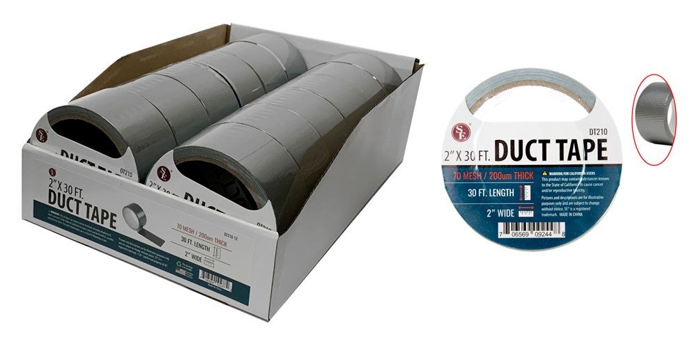 2"x10 yard (30Ft) Gray Duct Tape, 200 um Thick
