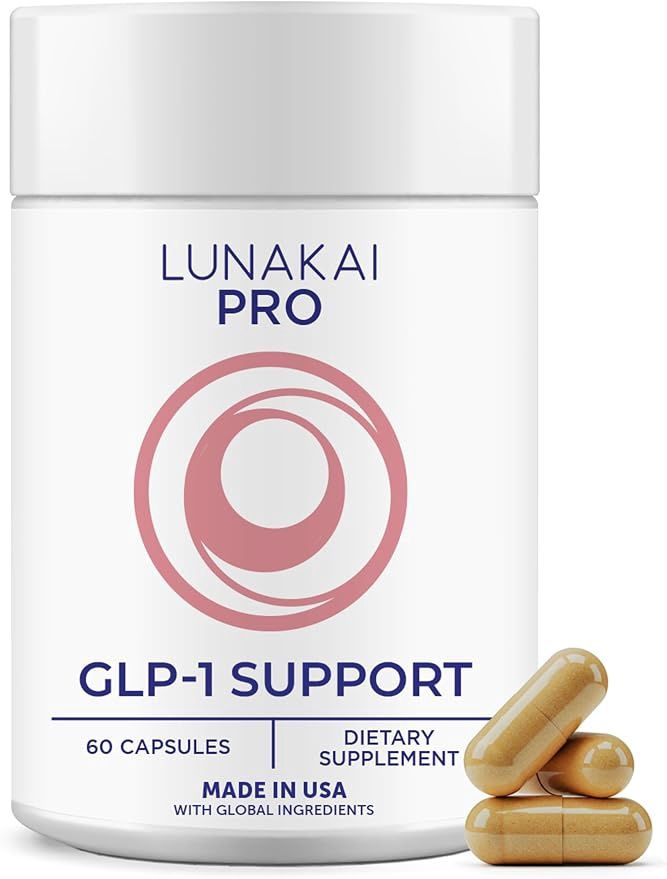 Lunakai USA Made GLP-1 Supplement - Natural GLP 1 Support with Probiotics &amp; Resveratrol – Supports Weight Management, Cravings &amp; Metabolism, 60ct