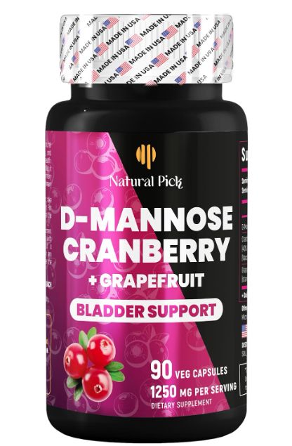 Bladder Control Supplements, D Mannose with Cranberry - Retail $11.90