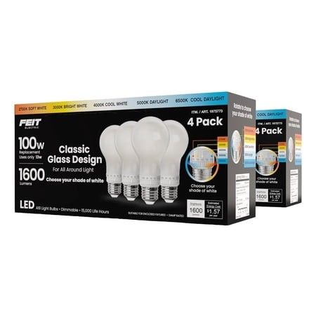LED FEIT 100W GLASS A21 5 - Retail $13.99