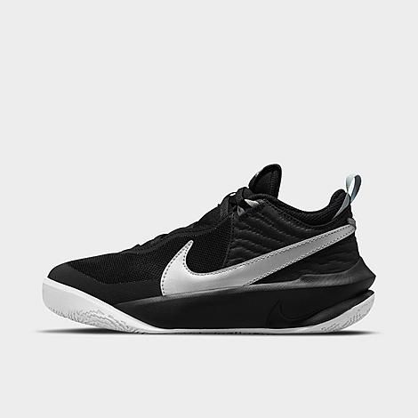 Nike Kids Team Hustle D10 GS Basketball Shoe Big Kid Black/Metallic Silver/Volt - Size 4Y - Retail - $60