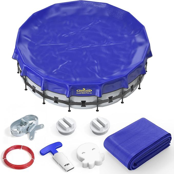 POOLACC Pool Cover for Above Ground Pools, 24 ft Round