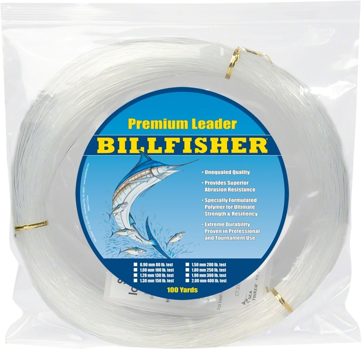 Sea Striker ' Billfisher' Monofilament Leader Coil, Clear, 130Lb, 100Yds, 1.20mm