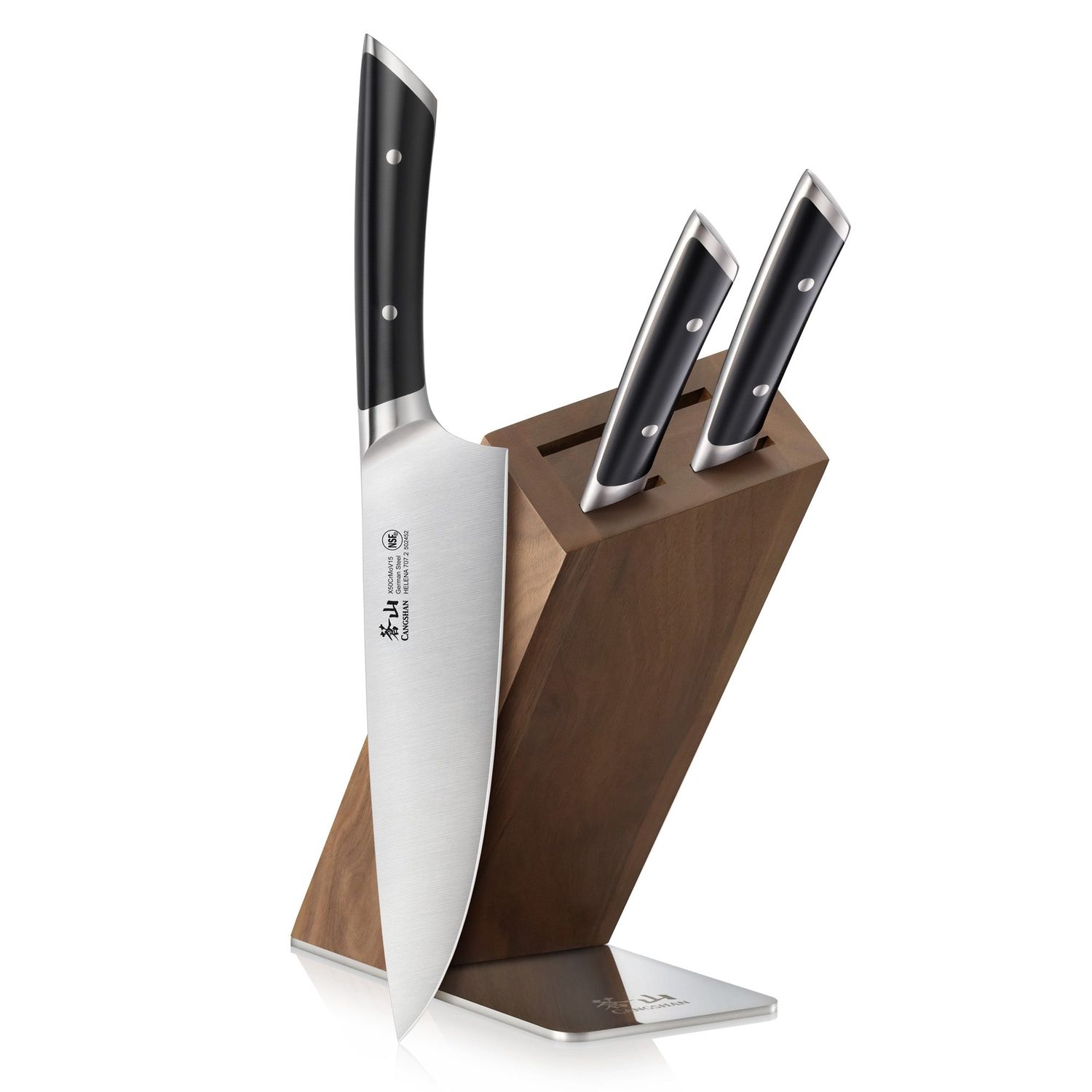 HELENA 4-Piece Knife Block Set, German X50CrMoV15 Steel - Retail $129.95