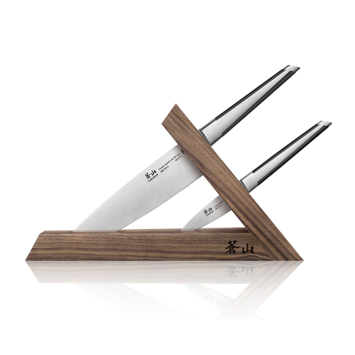 X Series 3-Piece TAI Knife Block Set, Swedish 14C28N Steel, Walnut Block, 1021295 - Retail $117.00