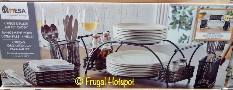 Mesa Deluxe 4 piece Buffet Caddy Utensils Organizer Removable Pieces DAMAGED BOX - Retail $19.99