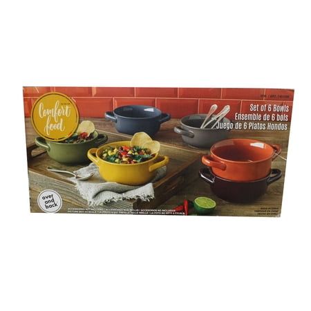 Over and Back Comfort Food 6 Piece Bowl Set - Retail $30.00