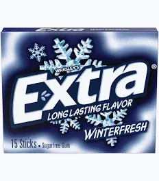 Wrigley's EXTRA Winterfresh Sugarfree Chewing Gum - 15 Sticks