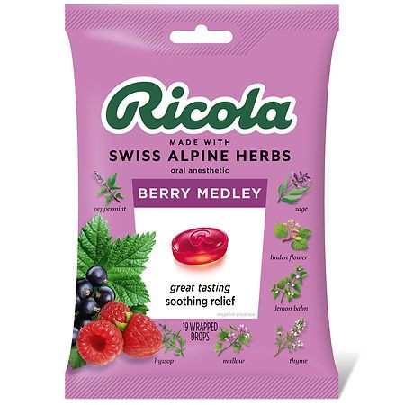 Ricola Berry Medley Throat Drops  19 Count - Retail $3.99