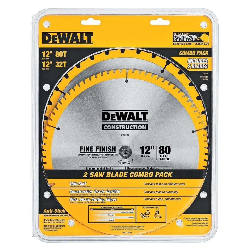 DEWALT DW3128P5 12" Saw Blade Combo Pack