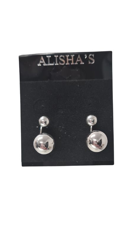 Sterling Silver Double Ball Earrings