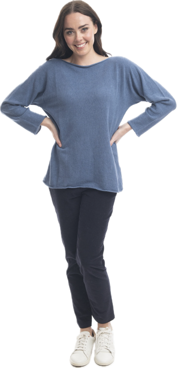 Boat Neck Knit Denim