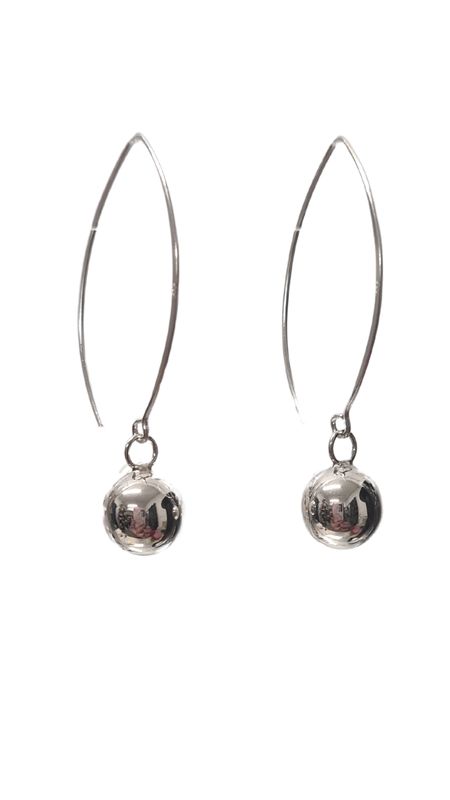 Sterling Silver Dangling Earrings - Ball