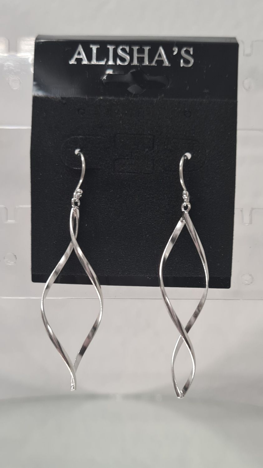 Sterling silver Twist Dangling Earrings