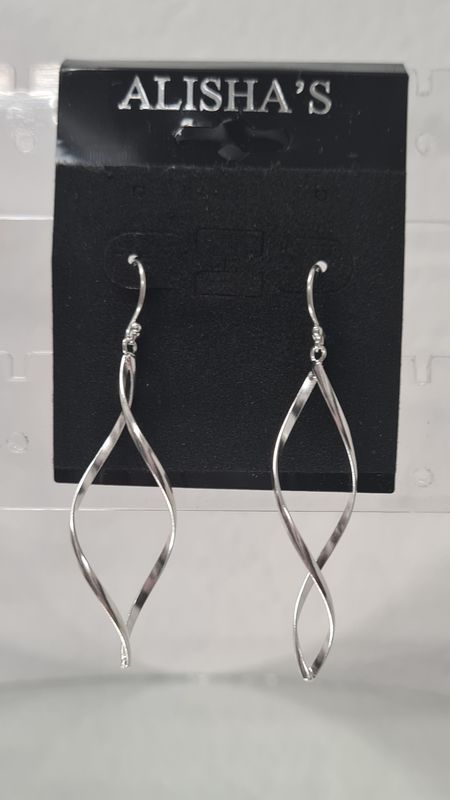 Sterling silver Twist Dangling Earrings