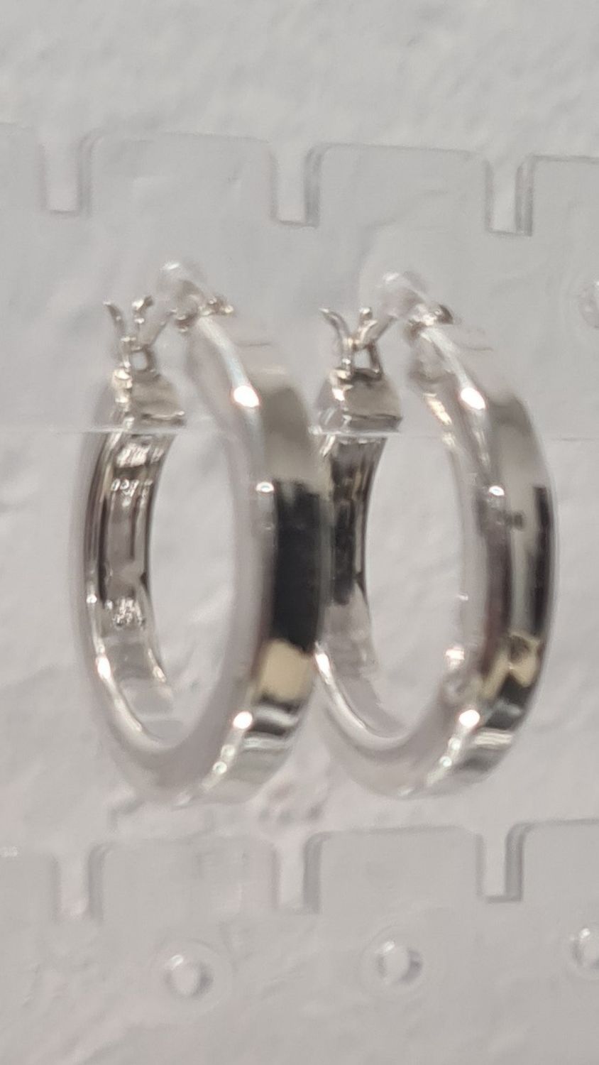 Sterling Silver Solid Hoops - Medium