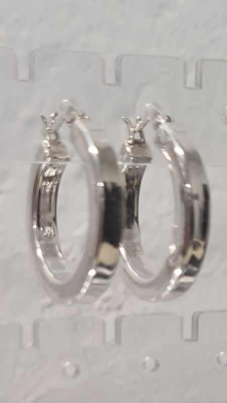 Sterling Silver Solid Hoops - Medium