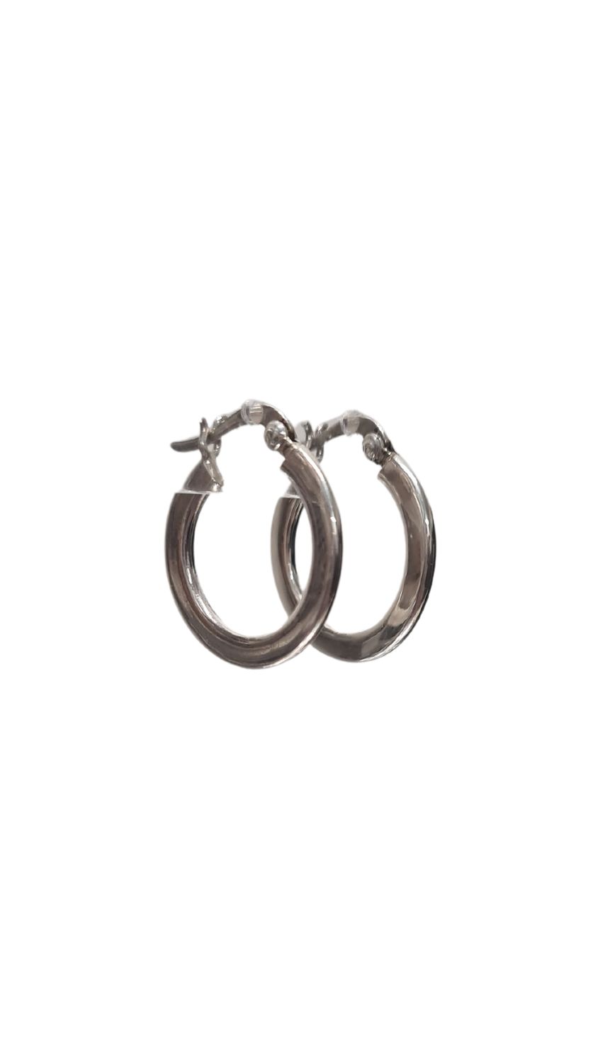 Small Solid Sterling Silver Hoops