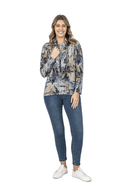 Top with Snood - Multi Print