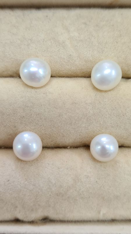 7mm Fresh Water Pearl Earrings - Natural