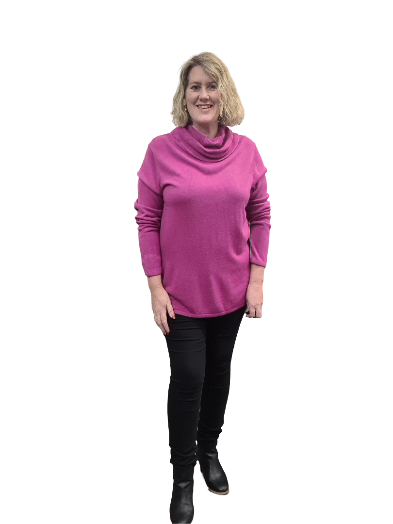 Rollneck Knit - Cerise