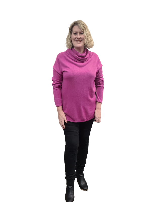 Rollneck Knit - Cerise