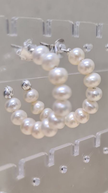 Fresh Water Pearl Hoop Earrings