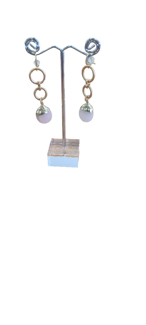 Pink Quarz  Dangle Earrings J205
