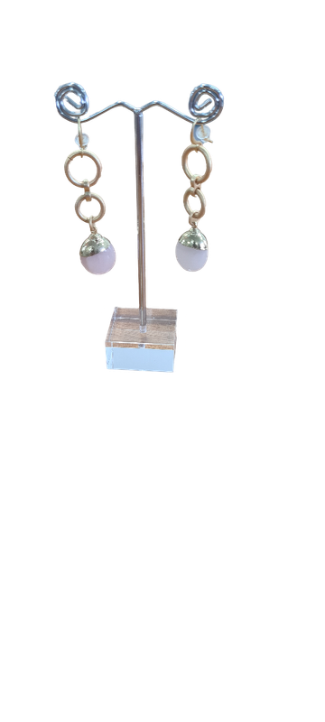 Pink Quarz  Dangle Earrings J205