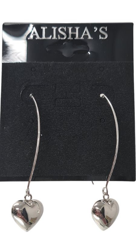 Sterling Silver Heart Dangling Earrings