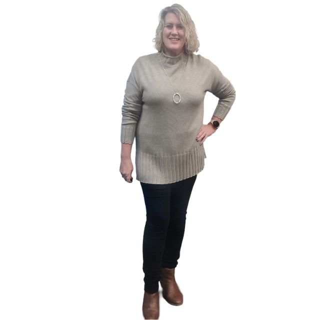 Rib Trim Knit - Natural