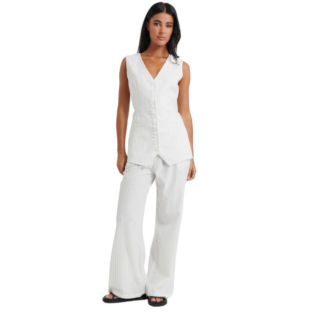 Pinstripe Pants white