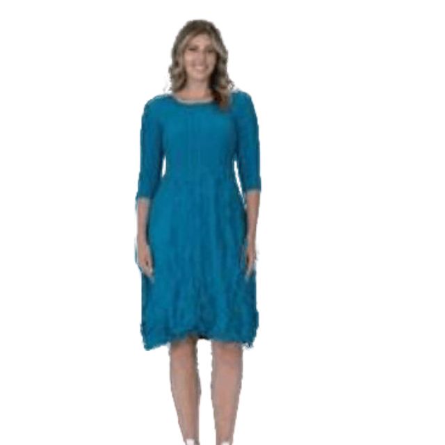 Crushed Dress- Peacock