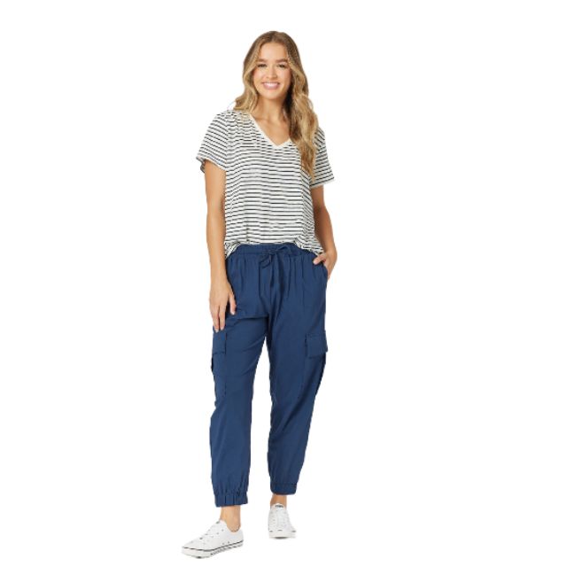 Gabby Parachute Cargo Pants Navy