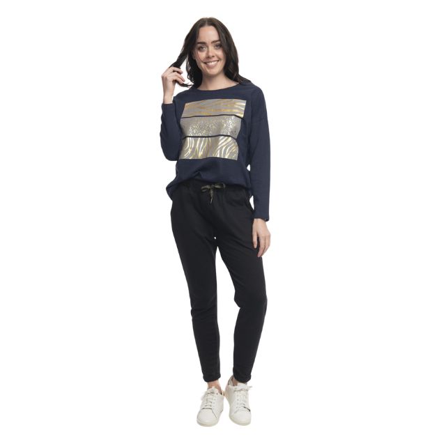 Gold Foil Top Navy