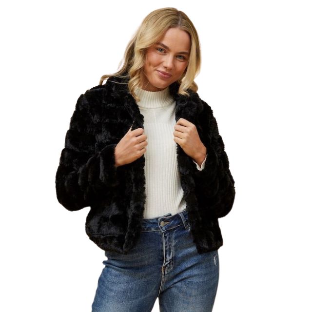 Fauxfur Jacket Black