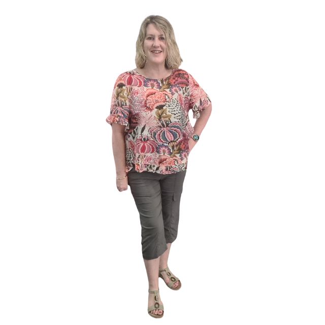 Brie Floral Top Ivory