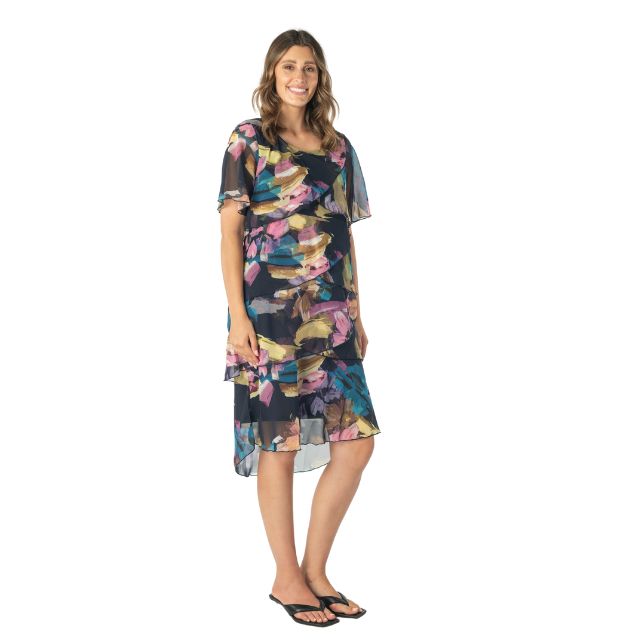 Tiered Dress Abstract Floral