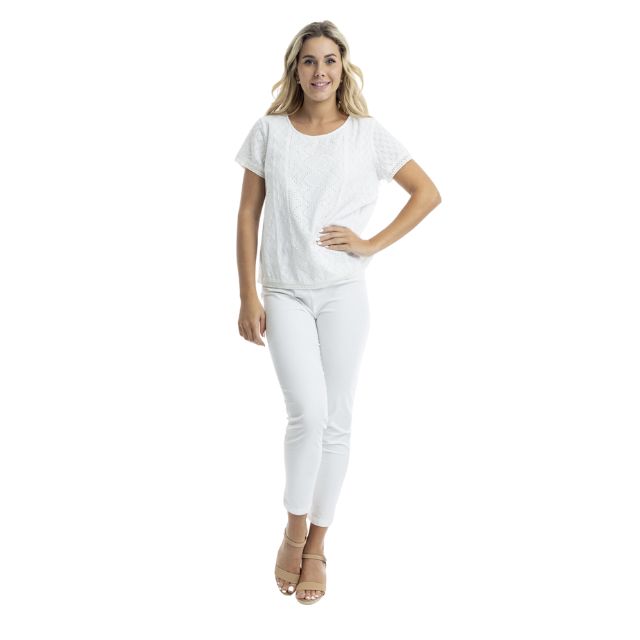 Broderie Top White