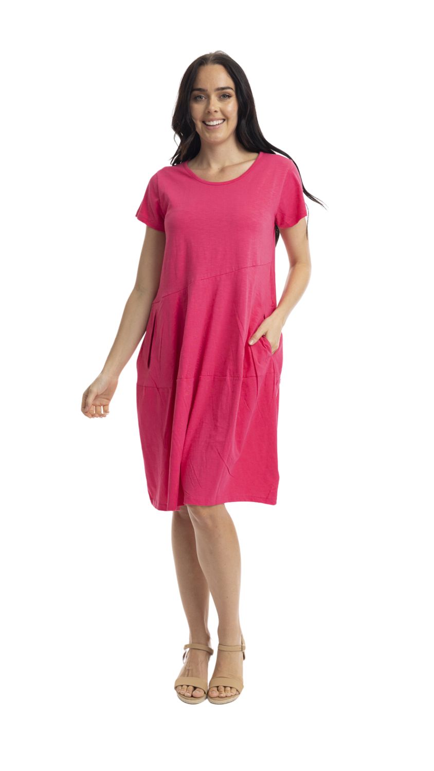 Summer Bubble Dress Hot Pink