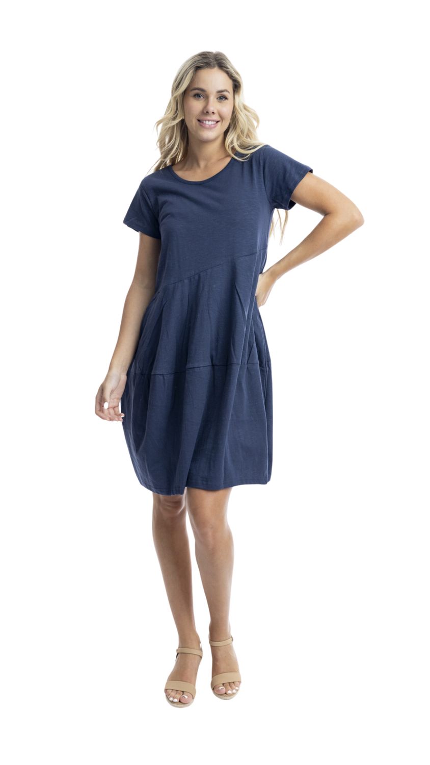 Summer Bubble Dress Navy