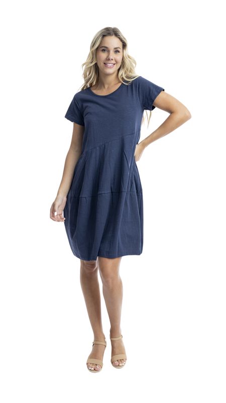 Summer Bubble Dress Navy