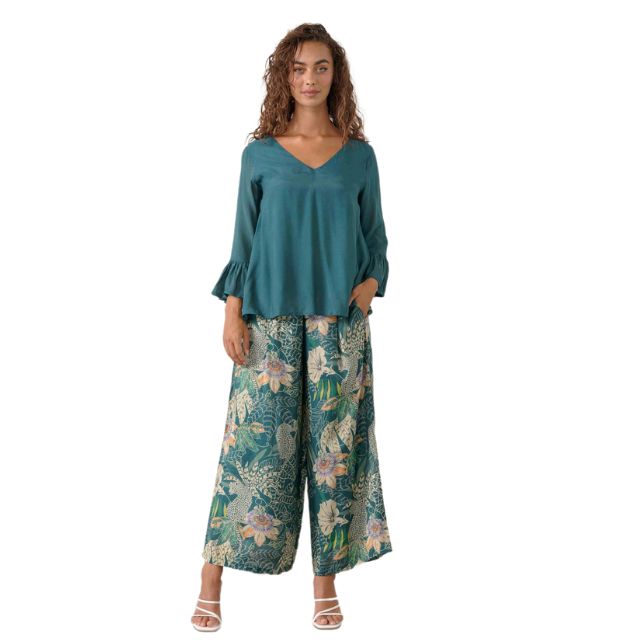 Ashlyn Wide Leg Pants Passionfruit Flower