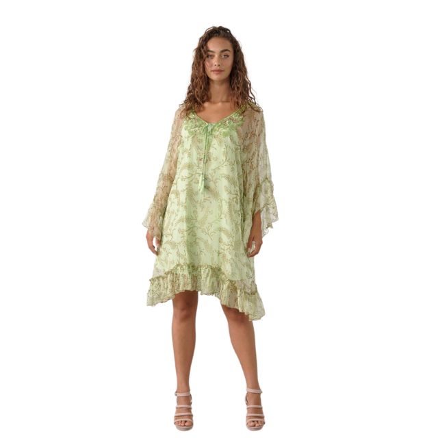 Celeste Beaded Dress Peridot