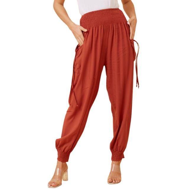 Shirred Pants Rust