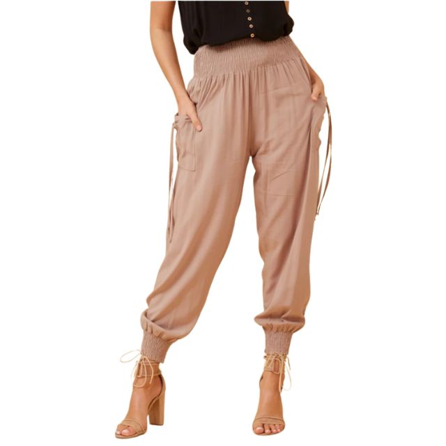 Shirred Pants Mocha