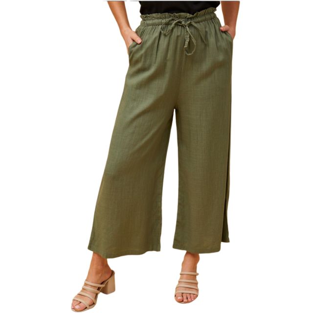 Linen Wide Leg Pant Sage