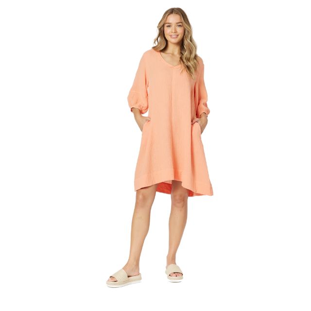 Byron Cotton Dress Papaya