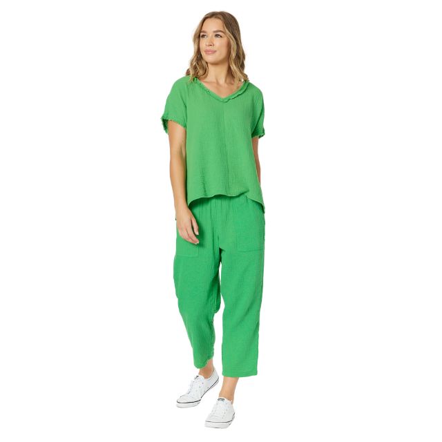 Byron Cotton 7/8 Pants Emerald