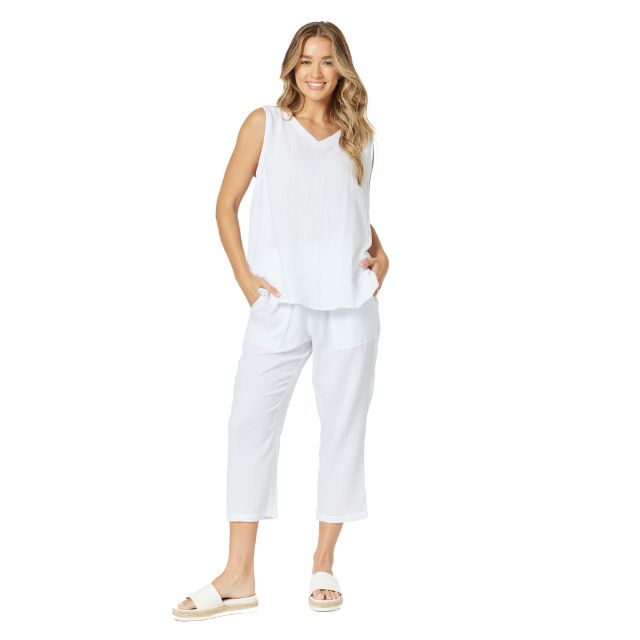 Byron Cotton 7/8 Pants White
